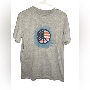 We The Peeps American Flag Peace Sign T Shirt Red White Blue 4th Of July Size Sm